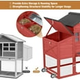 thumbnail image 6 of MEDEHOO Large Chicken Coop for Outdoor with Nest Box and Removable Tray, Hen House Waterproof for 2-6 Chickens, Outdoor Poultry Cage with Wheels, Red, 6 of 7