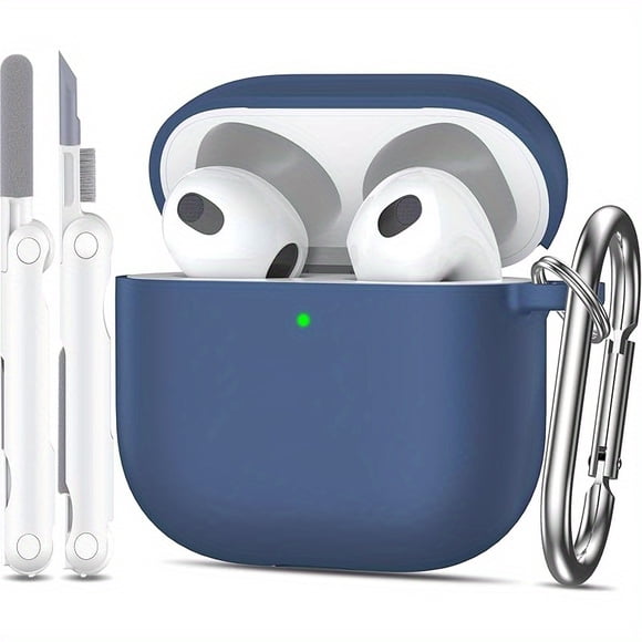 Case for AirPods 4th Gen - Soft Silicone, Shockproof Cover with LED Charging Indicator & Cleaning Ki
