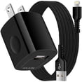 thumbnail image 1 of AILKIN Compatible with iPhone Charger Fast Charging with 1Pack Usb A Light-ning Cords 6ft Charger Block Compatible with iPhone 14/13/12/11,Dark Black, 1 of 1