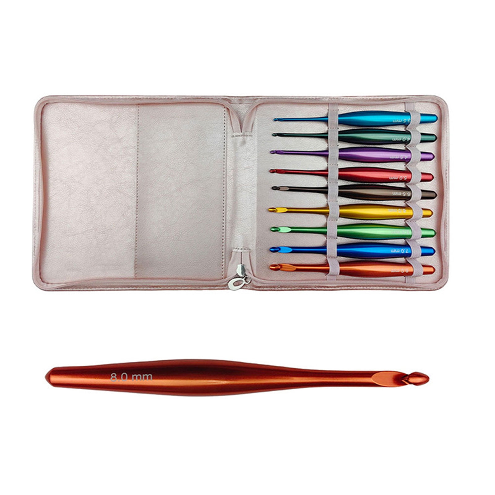 9 Pcs Crochet Hook Set 3.5mm-8.0mm Crochet Needle Ergonomical Crochet Needle with Case Knitting Needle for Craft Projec
