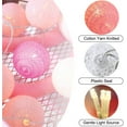 thumbnail image 3 of Cotton Ball String Lights,3 m/10 ft Christmas Fairy Lights,Topboutique 1.6'' Ball Lights for Xmas,Halloween,Valentine's Day,Wedding,Party,Home Decor,Pink,20 LED Battery Powered,Warm White Light, 3 of 7