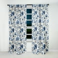 thumbnail image 5 of Designart "Cobalt Floral Damask I" Botanical Traditional Curtain, Floral Single Panel, 5 of 6