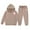 Khaki, variant on WUXIAN Toddler Sports Girls Outfits Tracksuits Sweatsuit 2PCS Sets Solid Color Long Sleeved Hoodie And Sweatpants Lovely Baby Streetwear