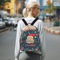 thumbnail image 7 of FORMRS Mini Backpack Purse for Women Travel Daypack Casual Shoulder Bag, Blue Christmas Santa, 7 of 7