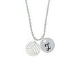 thumbnail image 2 of Delight Jewelry 3/4'' Enamel Volleyball Silvertone Script Initial Disc - I - Charm Necklace, 20"+3", 2 of 4