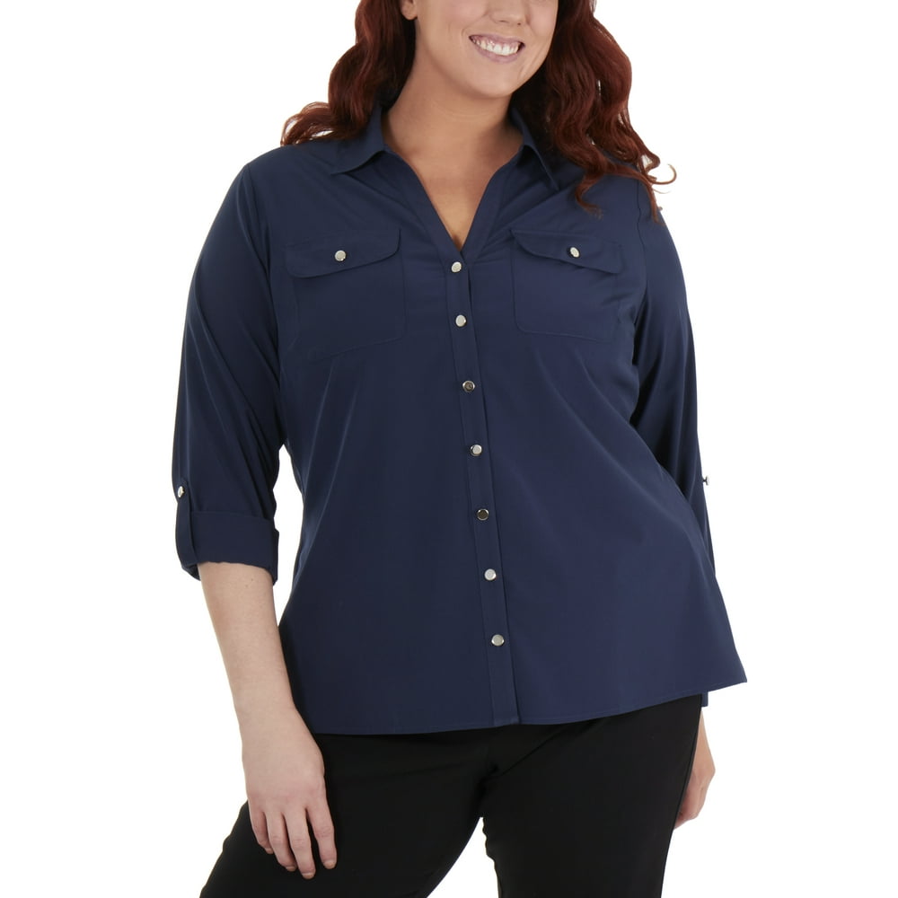roll up sleeve with button tab