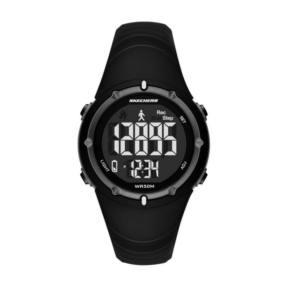 Skechers Women's Skywood Digital Black Plastic Watch
