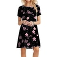 thumbnail image 1 of EQWLJWE Robes d'Été pour Femmes Robes pour Femmes Liquidation Robe Décontractée Unie Ample à Manches Courtes Imprimé Floral Robe Imprimé Tournesol, 1 of 8