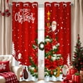 thumbnail image 2 of Christmas Santa Claus Black Out Window Curtains, Xmas Tree Gift Winter Snowflake Decor for Bedroom, Living Room, Grommet Window Drapes 2 Panel Set, 52"x84", 2 of 5
