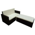 thumbnail image 3 of vidaXL 2 Piece PE Rattan Outdoor Dining Sets with 2-Seater Sofa and Stool, Brown / Cream White, 3 of 6