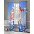 thumbnail image 4 of Coastal Christmas Santa Sheer Curtains 96 Inch Length 2 Panels Set Window Treatments, Ocean Beach Wave Nautical Surfing Rod Pocket Semi Curtains for Living Room/Bedroom/Kitchen Décor, 104"W x 96"L, 4 of 7