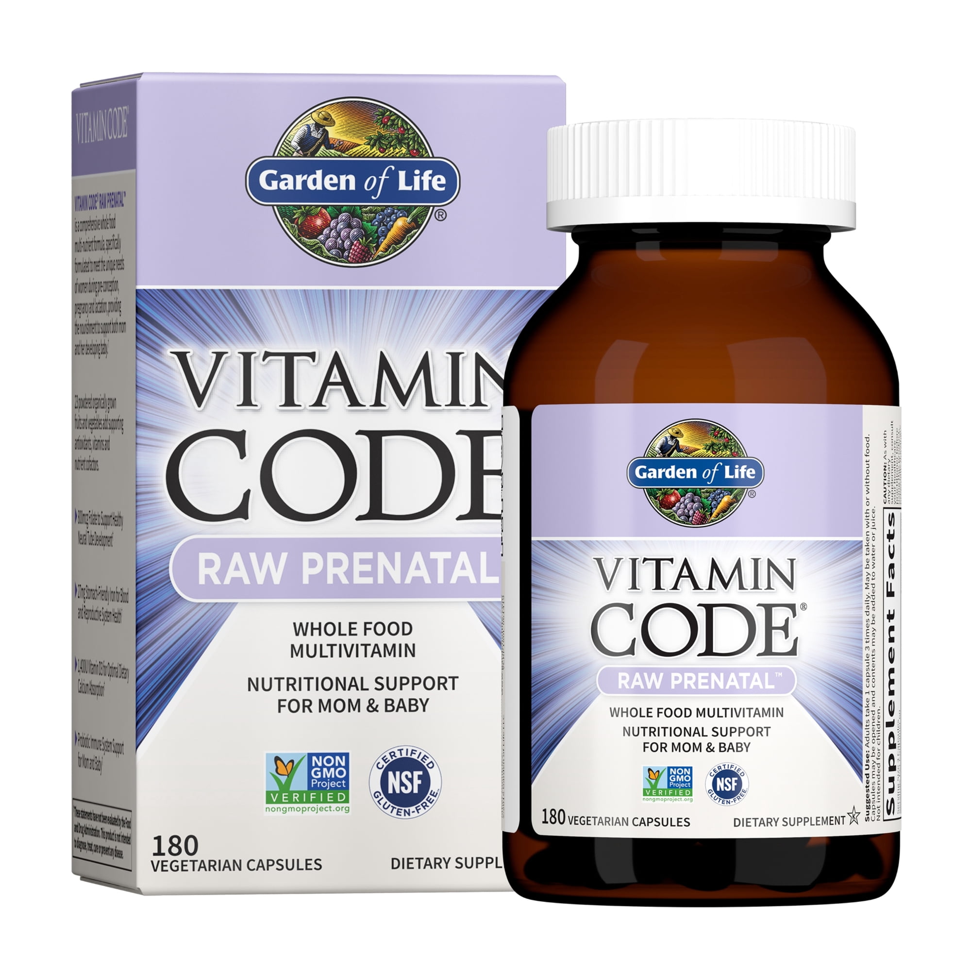 Garden of Life Vitamin Code Raw Prenatal, 180 Vegetarian Capsules