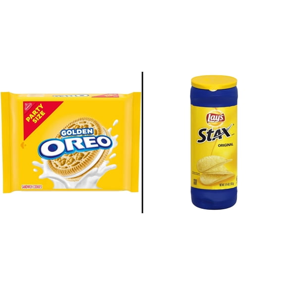 OREO Golden Sandwich Cookie 24.1 oz & Lay's Stax Original Potato 5.75 oz