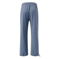 thumbnail image 4 of Women's cotton and linen leggings, high-waisted, casual, loose-fitting, straight-leg with pockets., 4 of 9