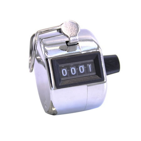 4 Digit Manual Mechanical Counter Palm Clicker Tally Training Timer ...