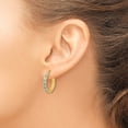 thumbnail image 3 of Auriga 925 Sterling Silver 18k Gold-pltd Diamond and Emerald Hoop Earrings and Bangle Set for Women, 3 of 5