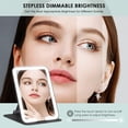 thumbnail image 2 of Rechargeable Travel Makeup Mirror Portable Travel Lighted Makeup Mirror with Color Modes Dimmable Compact Tabletop LED Vanity Mirror with Touch Screen, 2 of 9