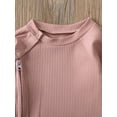 thumbnail image 6 of Bagilaanoe Newborn Baby Girl Boys Fall Jumpsuit Ribbed Long Sleeve Bodysuit Infant Autumn Zipper One Piece Romper, 6 of 9
