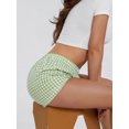 thumbnail image 5 of Mevireiy Y2K Plaid Shorts for Women Elastic Waist Gingham Boxer Pajama Micro Bottoms Sleep Lounge Shorts, Green, XL, 5 of 8