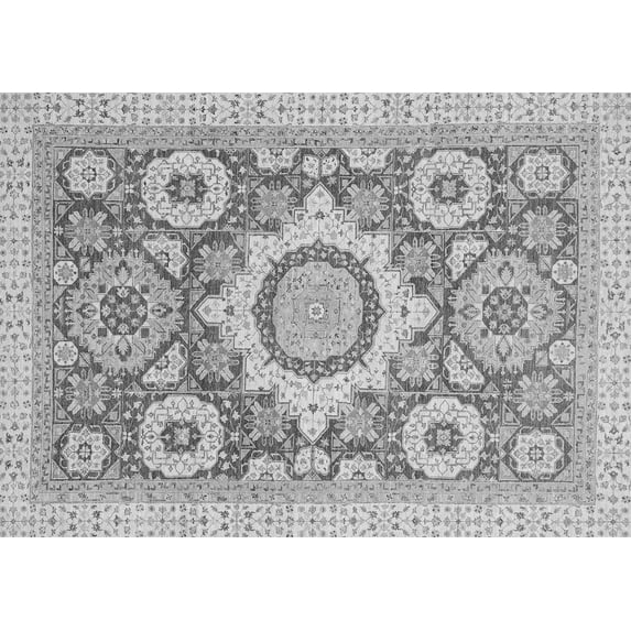Ahgly Company Indoor Rectangle Abstract Gray Modern Area Rugs, 7' x 10'