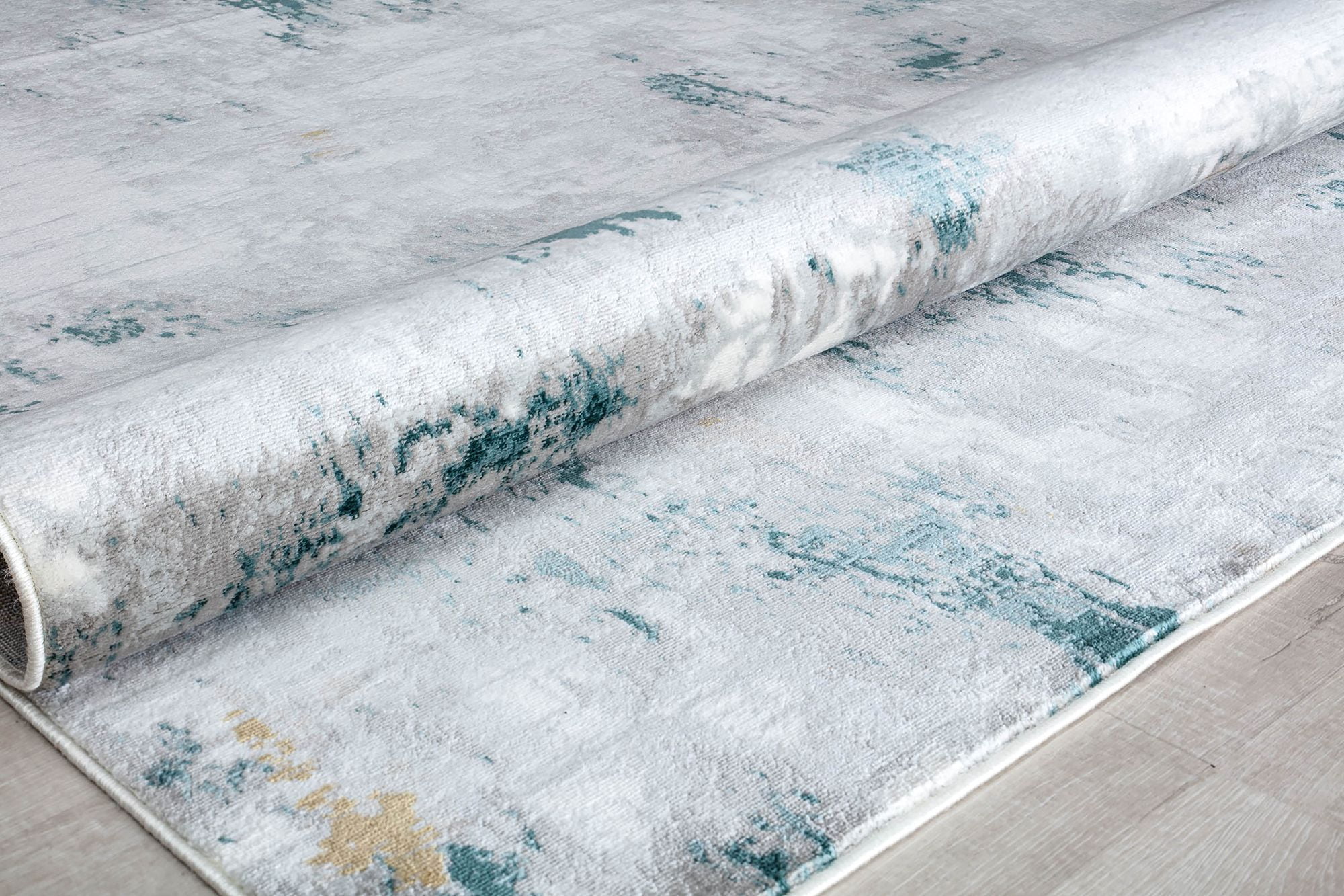 Rugs America Silas SM40B Silver Cloud Abstract Vintage Gray Area Rug, 2'6" x 8'