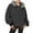 Gray, variant on Sexlip Faux Fur Hoodie Striped Zip Up Hoodie Fur Trim Jacket with Fur Hood Winter Clothes Causal Streetwear Sweater Brown XXL