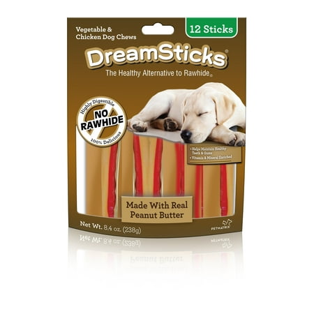 DreamBone Dreamsticks Peanut Butter Dog Treat Chews,