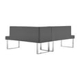 thumbnail image 5 of Armen Living Amanda Contemporary Nook Corner Dining Bench in Gray Faux Leather and Chrome Finish, 5 of 9