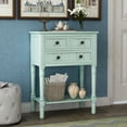 thumbnail image 2 of Narrow Console Table, Slim Sofa Table with Three Storage Drawers and Bottom Shelf for Living Room, Easy Assembly (Retro Blue), 2 of 9
