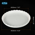 thumbnail image 2 of Uxcell 9" Round Plant Pot Saucer Flower Drip Tray Plastic Wave White 4pcs, 2 of 5