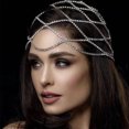 thumbnail image 2 of Multi-layer Mesh Bridal Headband Rhinestone Head Chain Hair Accessories, 2 of 10