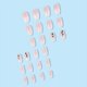 thumbnail image 4 of 24Pcs Medium False Nails Coffin, French Tip Stick on Nails Pink Glitter Press on Nails, Nude Fake Nails Set with Rhinestones Designs, Acrylic Full Cov, 4 of 5