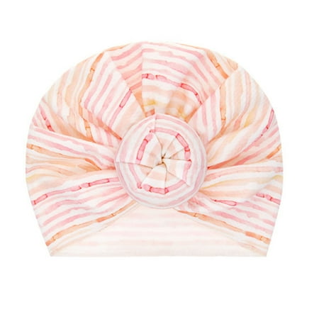 

YWDJ 3PC Newborn Boy Girl Floral Print Headwear Beanie Turban Hat Accessories A M