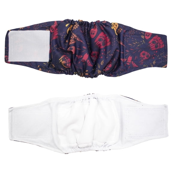 Halloween Washable Male Dog Diaper Belly Band, Reusable Patterned Printed Absorbent Sanitary Wrap for Male Dogs Hot Pink S
