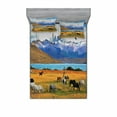 thumbnail image 2 of Ambesonne Scenery Fitted Sheet & Pillow Sham Set, Farm Horse in Mountain, Twinxl, Multicolor, 2 of 3