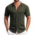 thumbnail image 6 of COOFANDY Mens Vintage Knit Polo Shirt Short Sleeve Button Up Shirts for Men Fashion Collar Shirts, 6 of 7