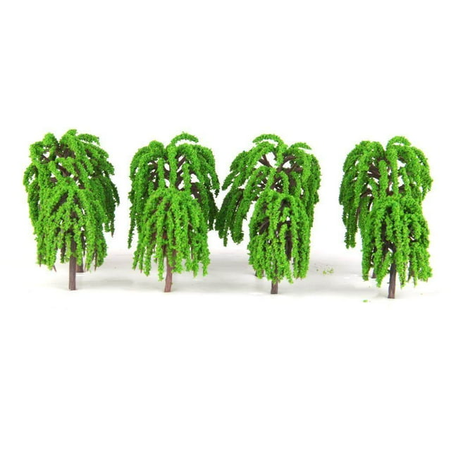 pitrice 25 Pcs Paysage Paysage Modèle de Train Paysage Modèle de Train Saule Échelle 1/150 Vert Clair