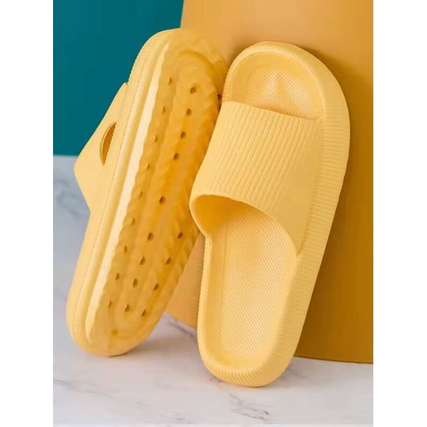 Zapatillas de plataforma gruesa para hombre y mujer, Sandalias planas antideslizantes, Chanclas de playa de verano, suela suave