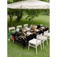 thumbnail image 3 of Outdoor Tablecloth with Umbrella Hole and Zipper, Black Christmas Rectangle Table Cloth 60x84 Inch Waterproof Tablecloth, Xmas Balls Snowflake Winter Picnic Table Cover for Patio Camping, 3 of 7