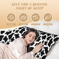 thumbnail image 4 of Easygdp Cow Print Black White Long Body Pillowcase - Super Soft Microfiber Body Pillow Case - Envelope Closure, Cool, Anti-Fading- 20x54 in, 4 of 8