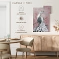 thumbnail image 5 of Elephant Stock Regal Peacock Ii Wall Art - Vertical Canvas Wall Art - Lobby Wall Decor - Animal Canvas - Pink And White Decor By Eva Watts - 8" x 12", 5 of 8