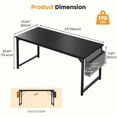 thumbnail image 2 of CONCETTA 63 Inch Computer Writing Desk with Storage Bag, Steel Frame for Home Office Study, Black, 2 of 8