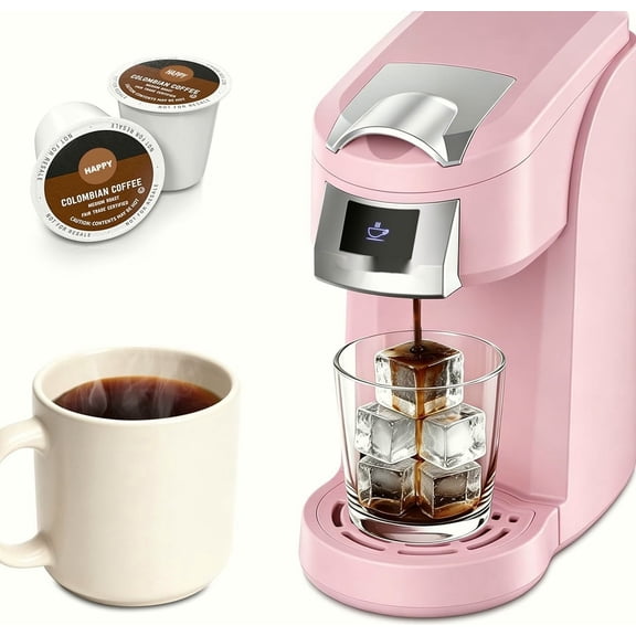 Lite Single Serve Coffee Maker for K Cup with One Touch Brew, Pink Boiler Fast Heating System, Unique Split-Flow Nozzle, Designed for Standard Mugs, 5 to 12 oz Brew Sizes, Single Cup Reservoir