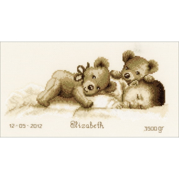 Vervaco Counted Cross Stitch Kit 12"X6.5"-Baby Sleeps Record On Aida (14 Count)