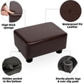 thumbnail image 6 of Small Foot Stool Ottoman Footstool with Legs Under Desk Footrest for Living Room Bedroom and Office, Dark Brown, 6 of 14