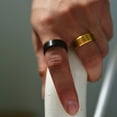 thumbnail image 3 of Ice City Titanium Steel Band Ring for Men and Women, Comfort Fit, Plain Silver/Black/Gold Engagement Ring - Silver / 11, 3 of 8