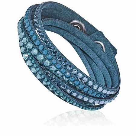 Swarovski Blue Bracelets - Swarovski Slake Blue Alcantara Bracelet 5043496