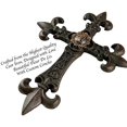 thumbnail image 3 of Urbalabs Western Cast Iron Wall Hanging Rustic Copper Cross Concho Bling Fleur De Lis, 3 of 7