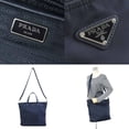 thumbnail image 5 of Pre-Owned PRADA handbag shoulder bag nylon leather navy men women 90080g, 5 of 5