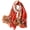 Chain-tangerine, variant on Women's Fashion 100% Mulberry Silk Large Scarf-Elegant Lightweight Satin Flowers & Birds Printed Shawls & Wraps for Lady